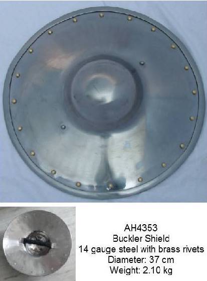 Buckler Shield brass rivets
