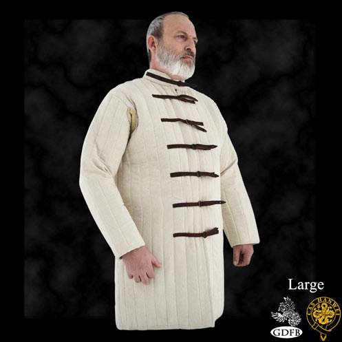 Gambeson, Large, Natural, Buckle closure.