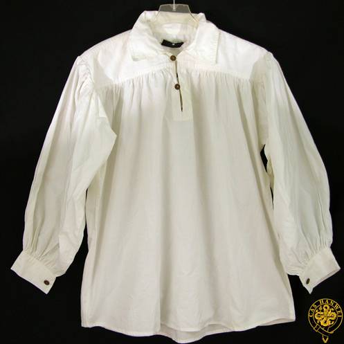 Collared, Button Neck, White, X-Large