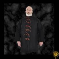 Gambeson, Large, Black, Leather Tie closure.