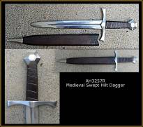 Medieval Swept Hilt Dagger