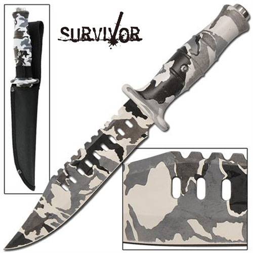 Chameleon Decoy Tactical Military Arctic Camo Bowie Knife