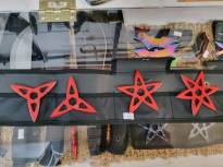 Red Throwing Stars Set of 4